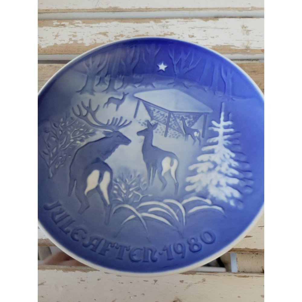 B&g Christmas in the woods‎ 9080 1980 deer blue pla